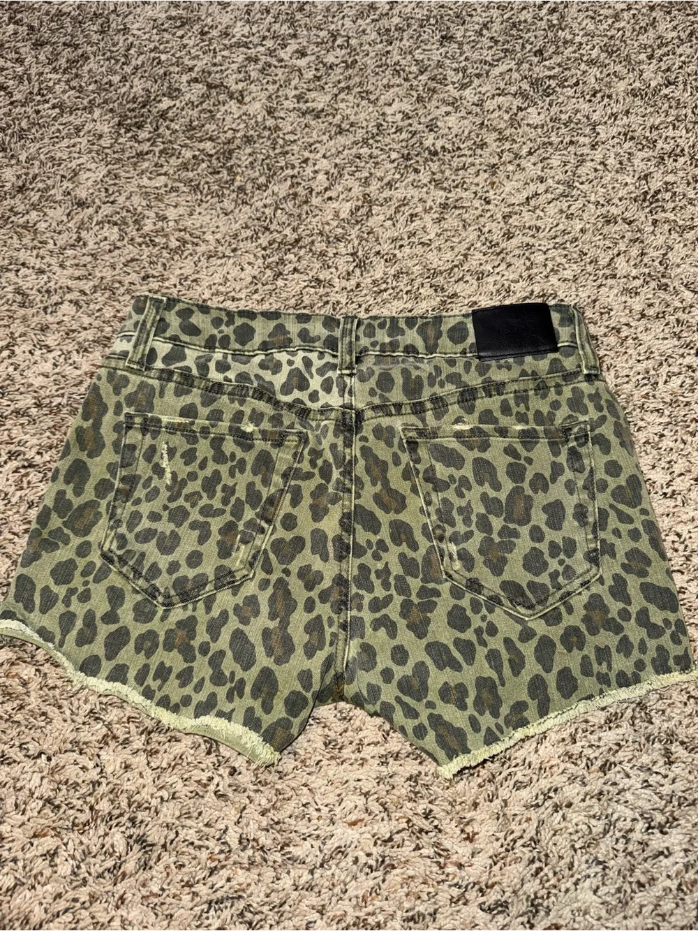 Level 99 Leopard Print Olive Women's Shorts
